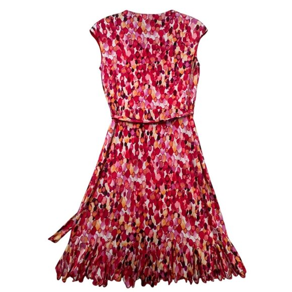 Glamour Womens A-Line Dress Size 6 Red PInk Spotted Design Bottom Ruffle - Picture 12 of 14